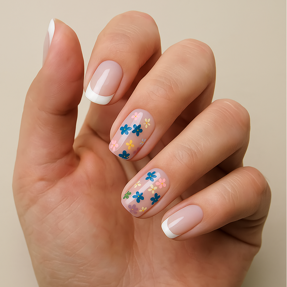 Uñas de Gel French Fleur