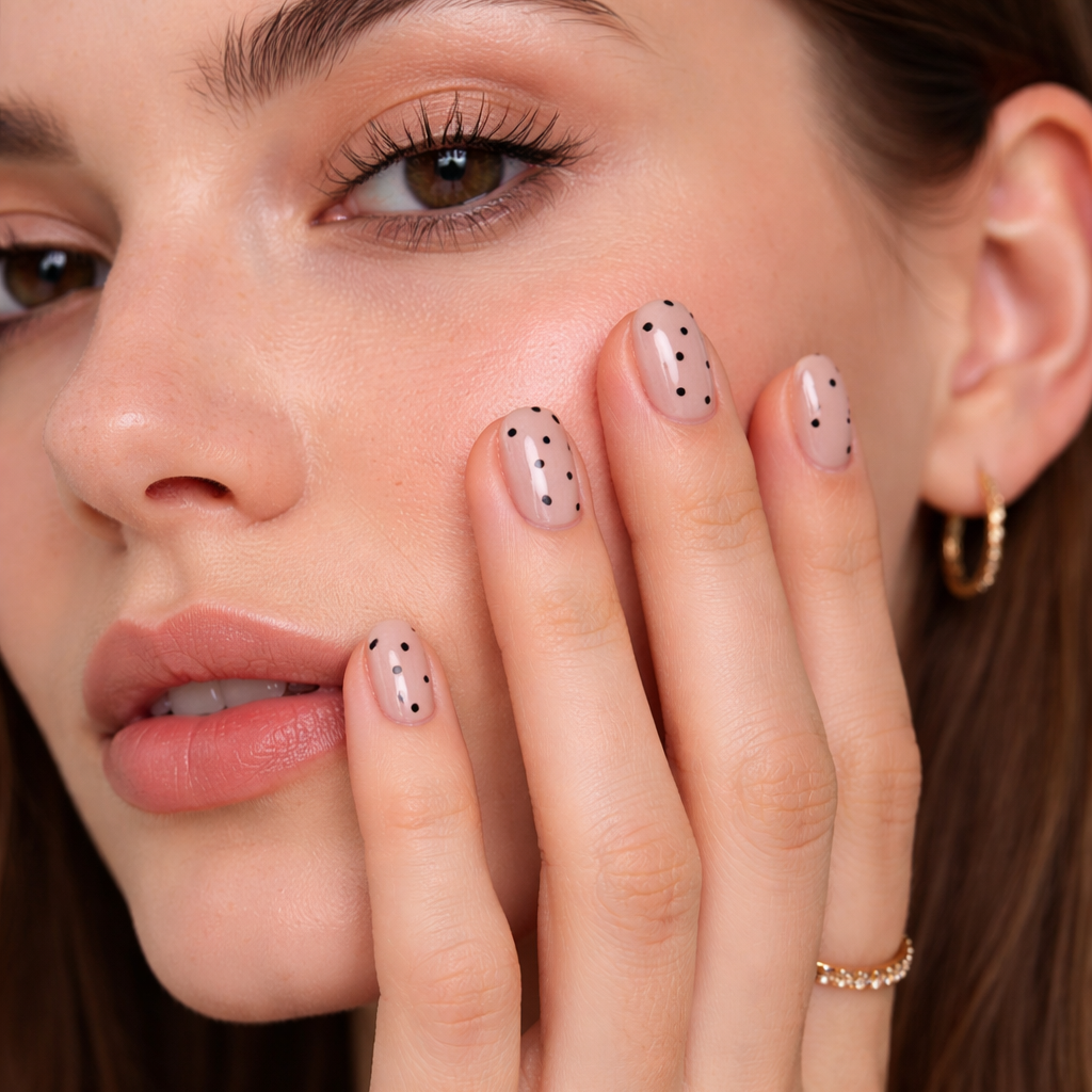 Uñas de Gel Non-UV Polka Blush