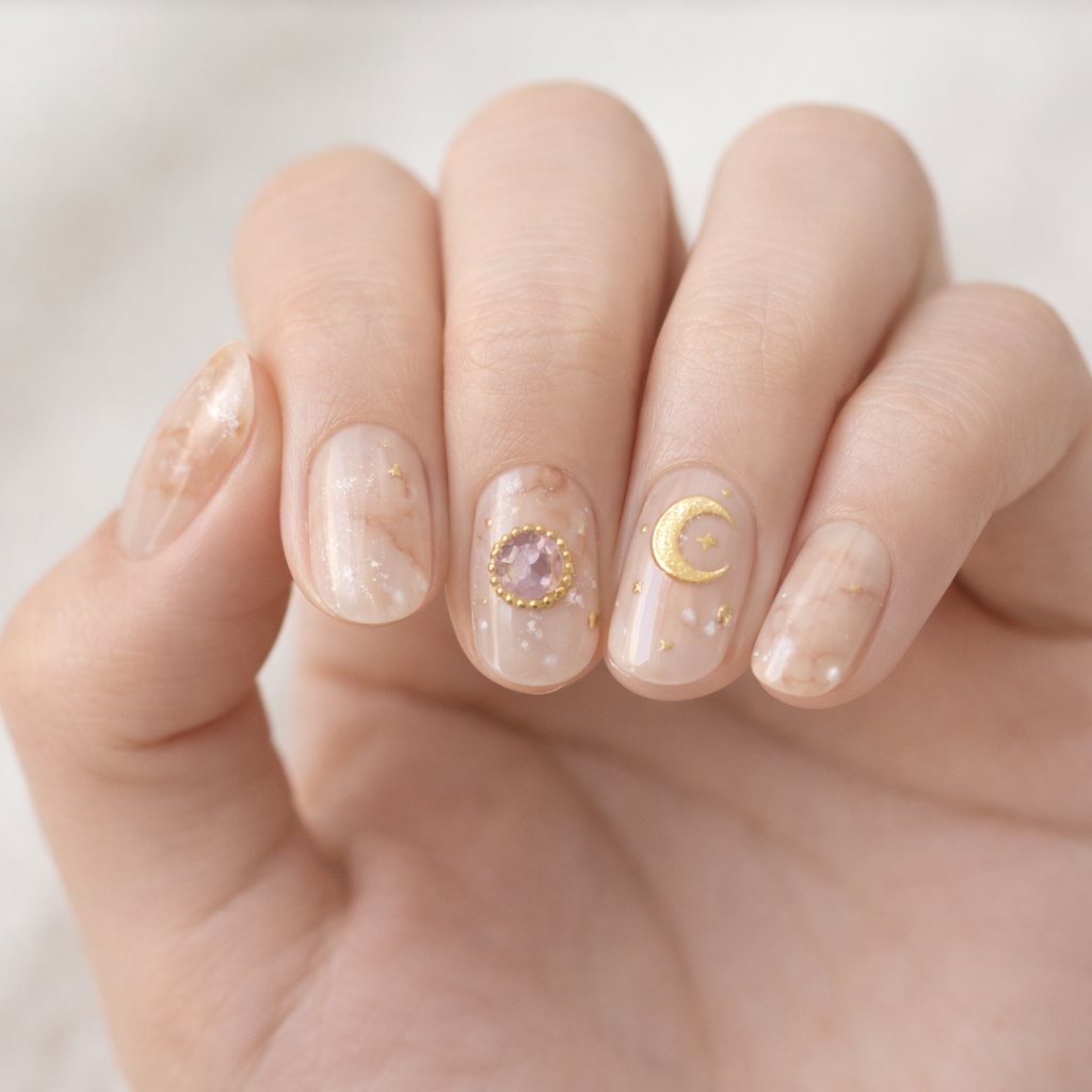 Uñas de Gel Non-UV Golden Moonstone