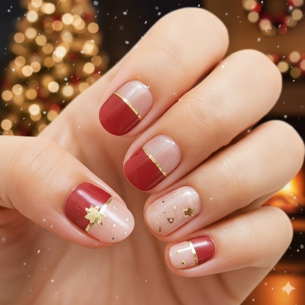 Uñas de Gel Santa Klaus