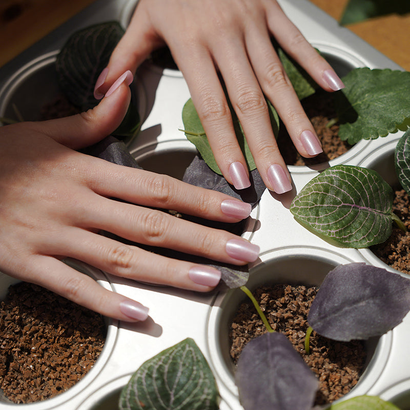 Uñas del Gel Pink Stardust