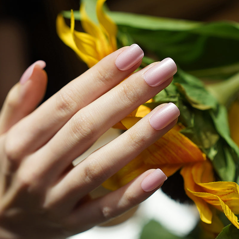 Uñas del Gel Pink Stardust