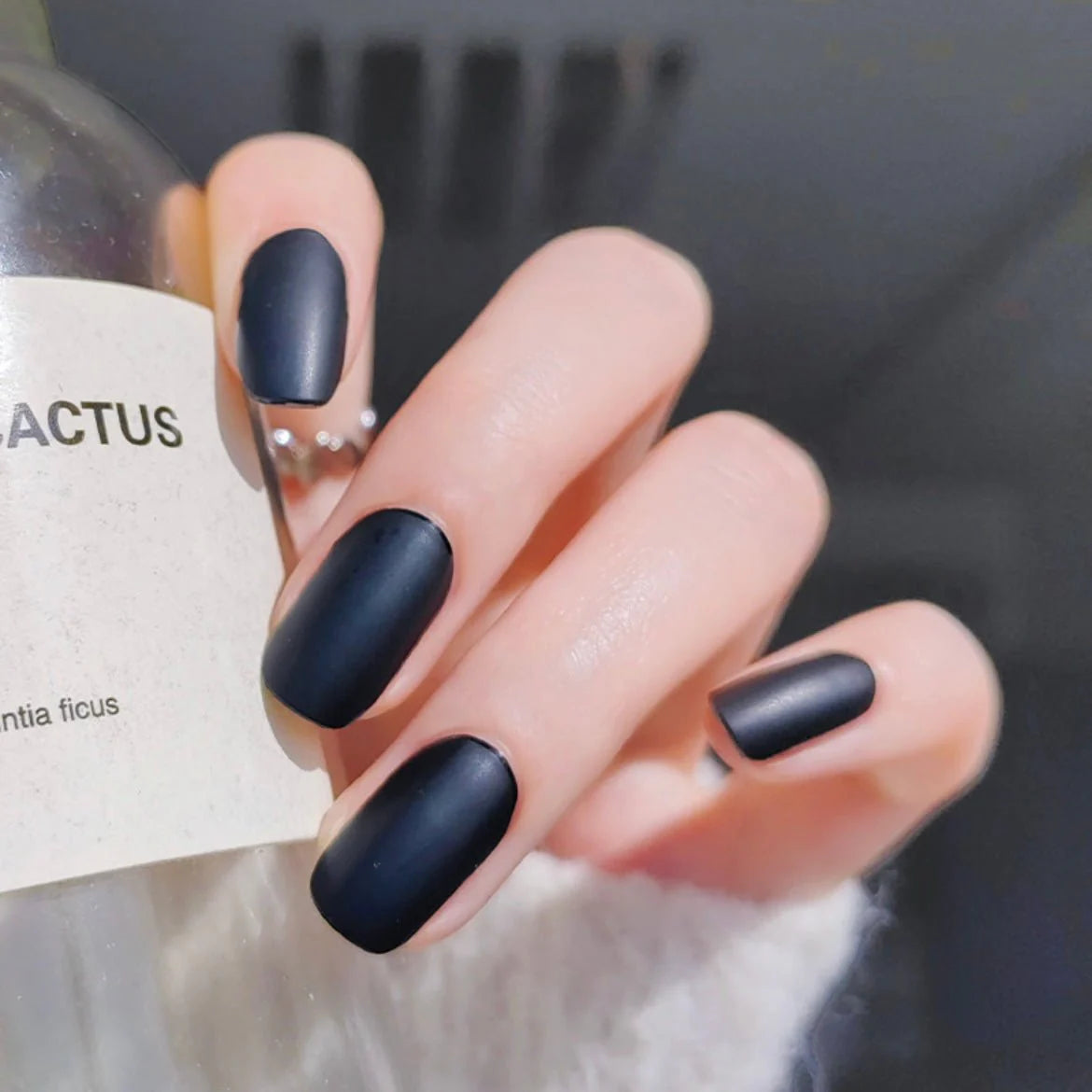 Uñas de Gel Black Matte