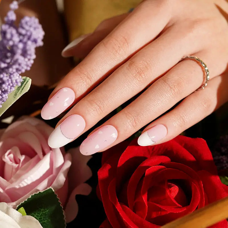 Uñas de Gel French Hearts