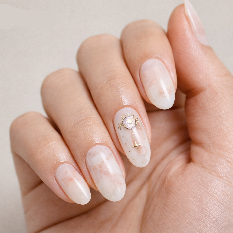 Uñas de Gel Non-UV Golden Moonstone