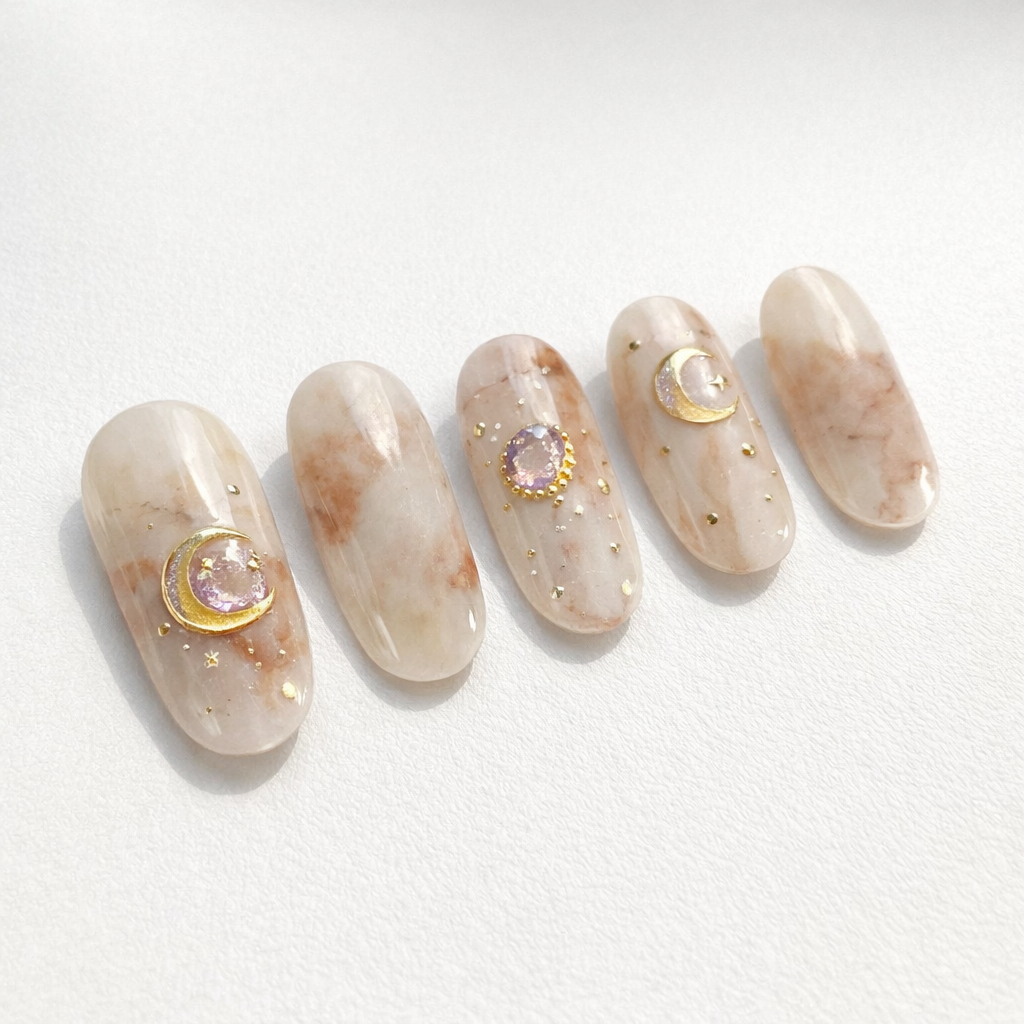 Uñas de Gel Non-UV Golden Moonstone