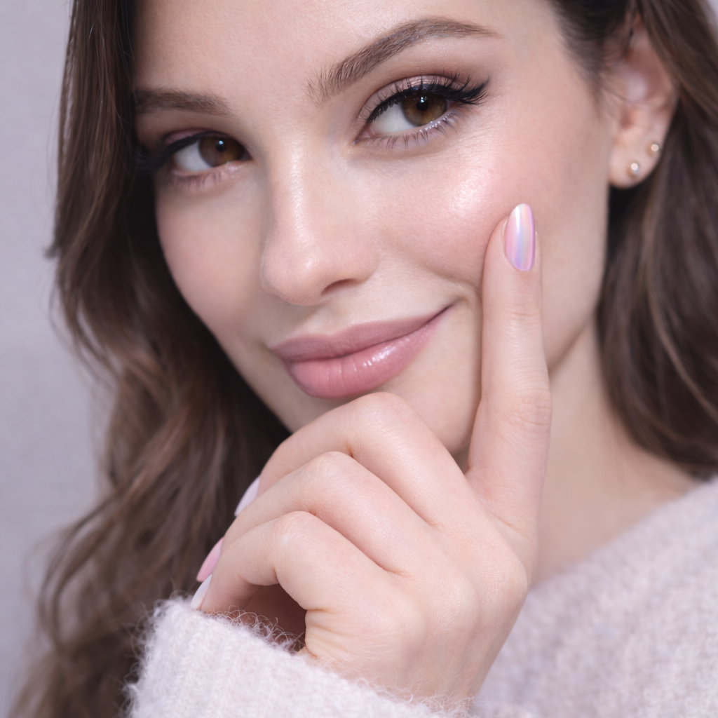 Uñas del Gel Pink Stardust