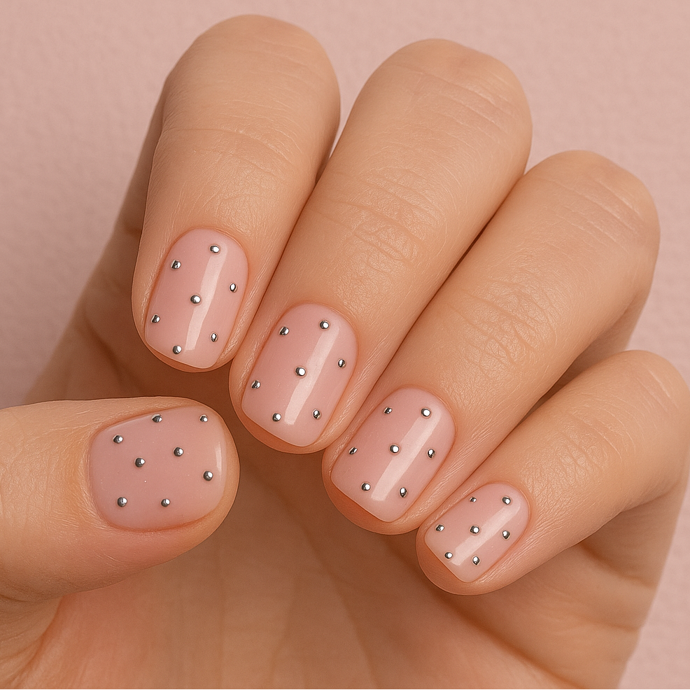 Uñas de gel Pink & Tachas