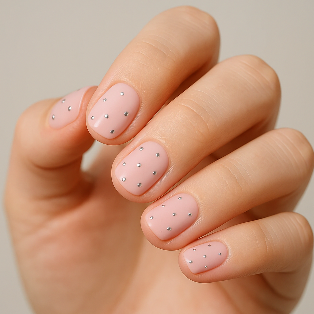 Uñas de gel Pink & Tachas