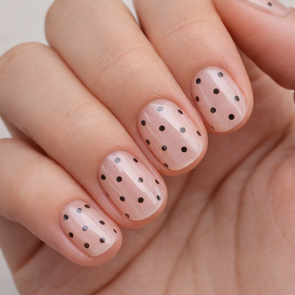 Uñas de Gel Non-UV Polka Blush